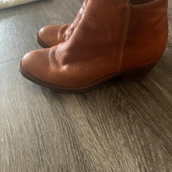 Brown REAL Genuine Leather Booties - Picture 3 of 3
